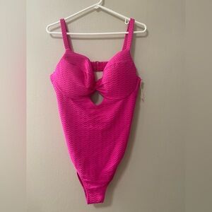 Victoria's Secret swimsuit xxl pink cut out back push up padded pink nwt